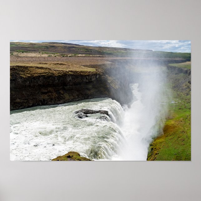 Poster Cascata de Gullfoss - Sudoeste da Islândia (Frente)