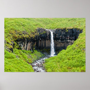 Poster Cascata de Svartifoss em Skaftafall - Islândia
