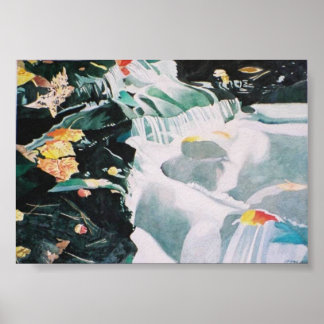 Póster cascata do outono 3