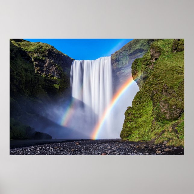 Póster Cascata e arco-íris (Frente)