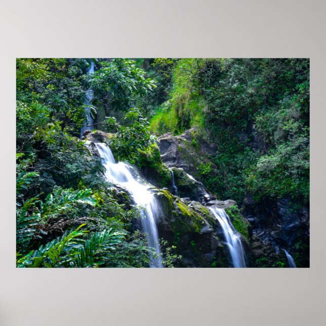 Poster Cascata em Maui Hawaii (Frente)