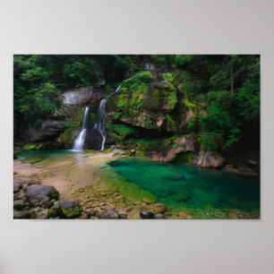 Poster Cascata estonteante de Virje, Eslovênia
