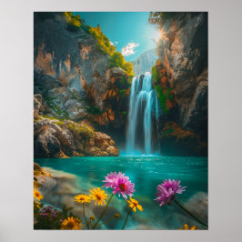 Poster Cascata etérea em Primavera