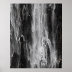 Poster Cascata majestosa Boka, Eslovênia preto e branco