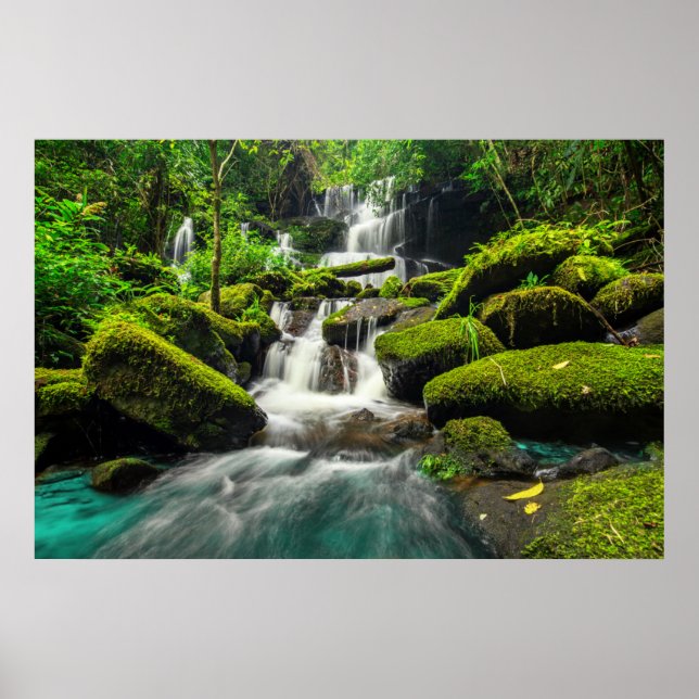 Poster Cascata na selva | Montanha Phu Tub Berk (Frente)