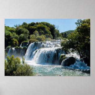 Poster Cascata no Parque Nacional de Krka - Dalmácia, Cr