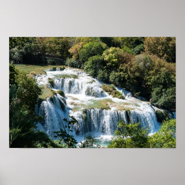 Poster Cascata no Parque Nacional de Krka - Dalmácia, Cro (Frente)