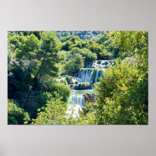Poster Cascata no Parque Nacional de Krka - Dalmácia, Cro