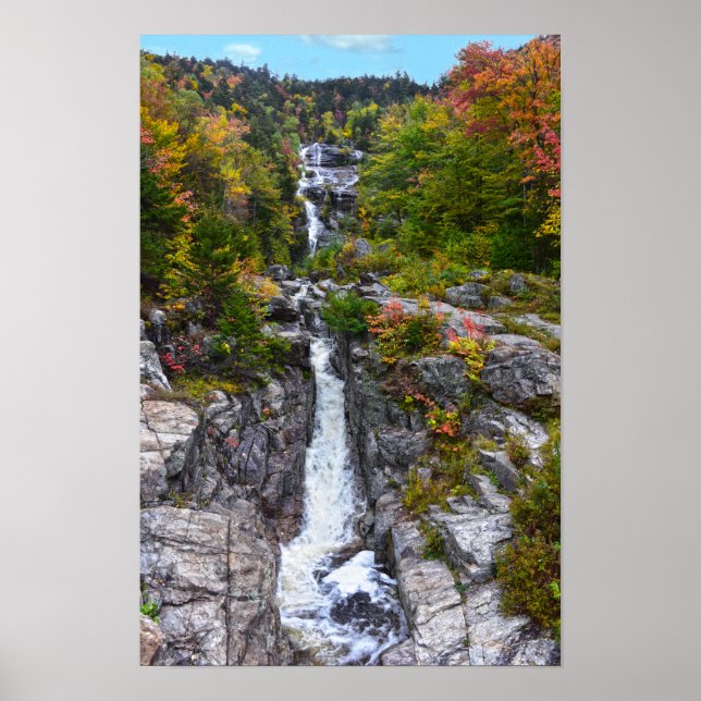 Poster Cascata prateada no outono, Nova Hampshire (Frente)