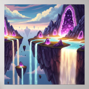 Poster Cascatas de Cristal de Luz nas Ilhas do Sonho Flut