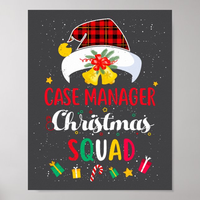 Poster Case Manager Christmas Squad Santa Hat Matching Pr (Frente)
