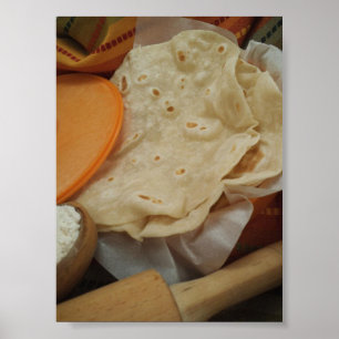 Poster caseiro fresco das tortilhas da farinha