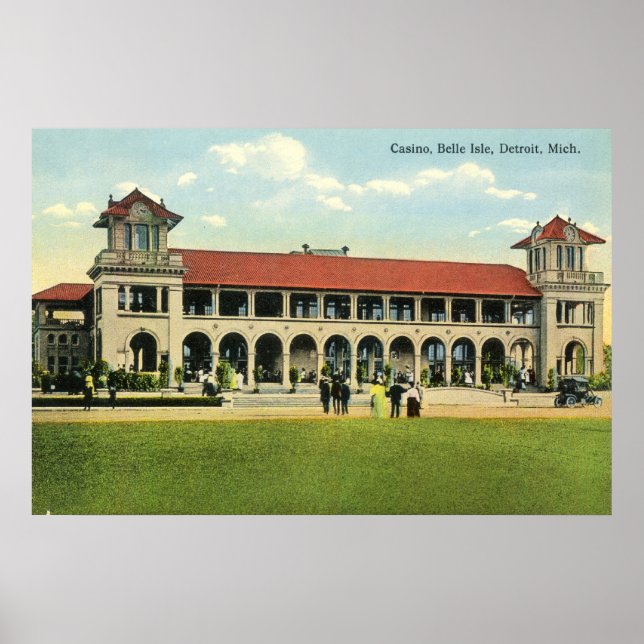 Póster Casino 1915, Belle Isle, Detroit, MI (Frente)