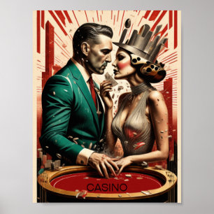 Poster Casino casal Art Deco