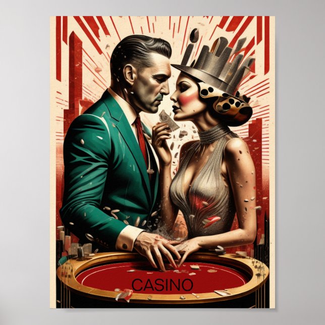 Poster Casino casal Art Deco (Frente)