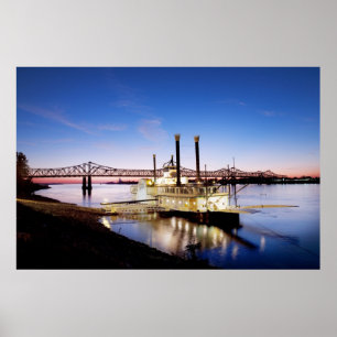 Póster Casino da ponte e do Riverboat de Natchez-Vidalia
