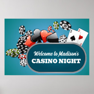 Poster Casino de Texto Personalizado / Poker