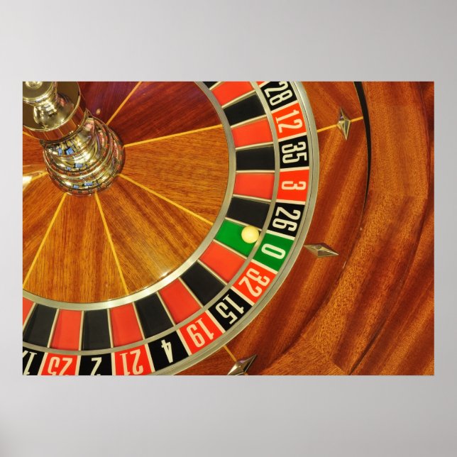 Poster casino roleta bola de roda número zero jogo (Frente)