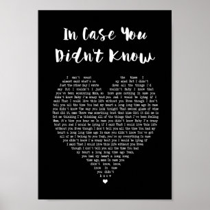Poster Caso que você não soube o poema lírico preto da