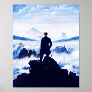 Poster Caspar D Friedrich, Wanderer acima do Mar de Nevoe