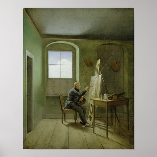 Póster Caspar David Friedrich em seu estúdio, 1811 (Frente)