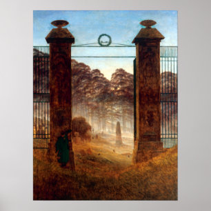 Póster Caspar David Friedrich O Cemitério
