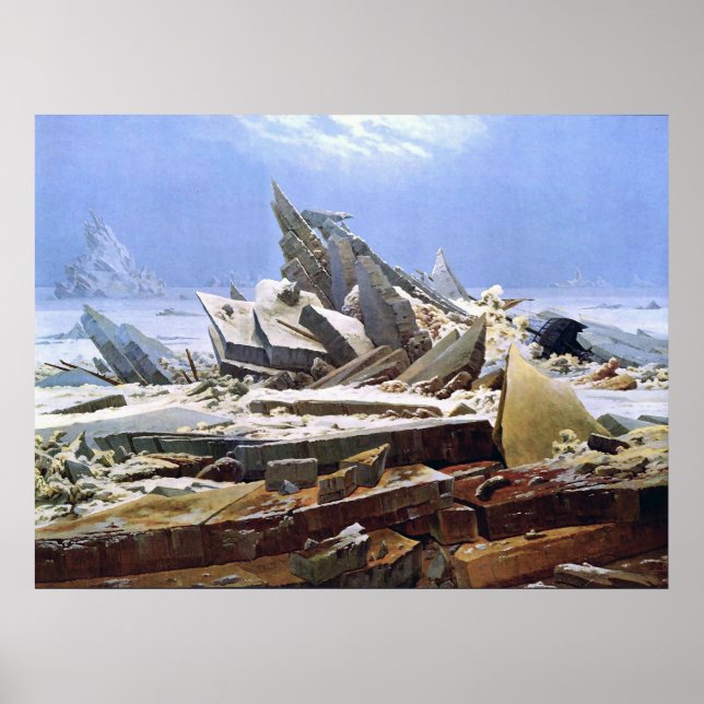 Poster CASPAR DAVID FRIEDRICH - O mar de gelo 1824 (Frente)
