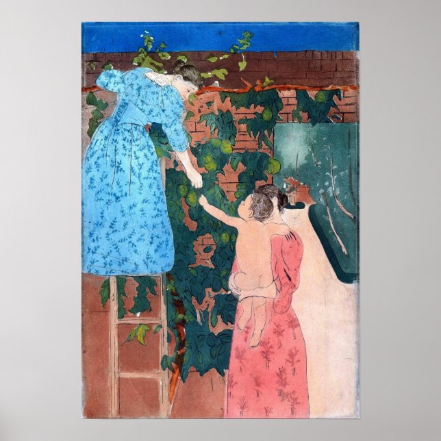 Poster Cassatt - Colhendo Frutas (Frente)