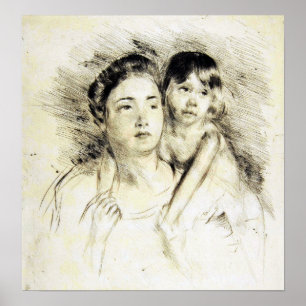 Poster Cassatt - Denise Segurando A Criança Por Ambas As 