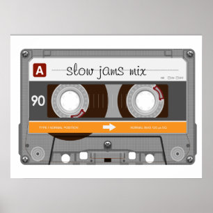 Póster Cassete de banda magnética da velha escola
