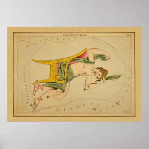 Poster Cassiopeia - imagem astronômica da carta de