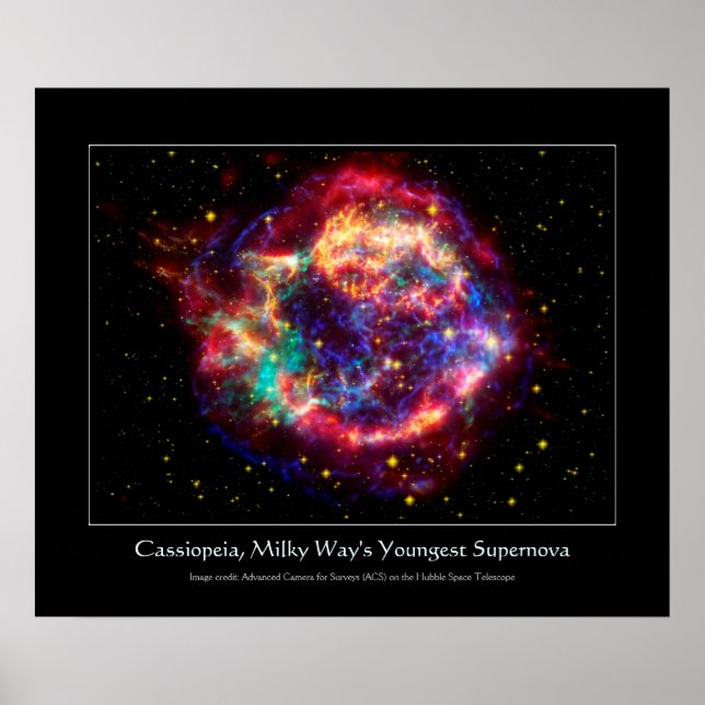 Póster Cassiopeia, Milky Ways A Supernova Mais Nova (Frente)