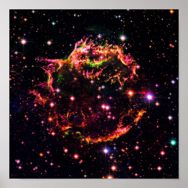 Póster Cassiopeia Supernova Nebula Foto do Espaço Remanes (Frente)