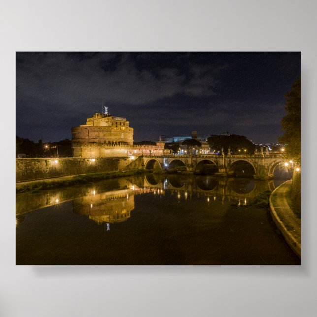 Poster Castel Sant Angelo à noite (Frente)