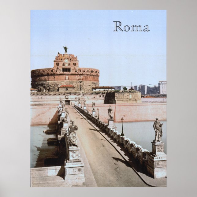 Poster Castel Sant'Angelo, Roma (c. 1900) (Frente)
