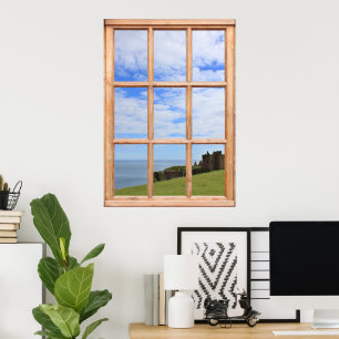 Poster Castelo, céu e vista para o mar de Scotland de um