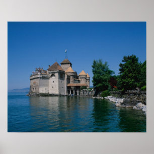 Póster Castelo Chillon, Lago de Genebra, Cantão de Vaud,