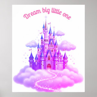 Poster Castelo da Princesa Rosa e Roxo, Citação da Menina