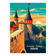 Castelo da Ucrânia Ilustração Plana Wanderlust