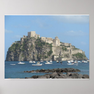 Póster Castelo de Aragonese, Ischia, Itália