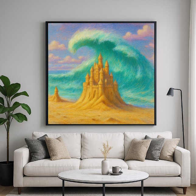 Poster Castelo de Areia Fuga - Estilo de Pintura Pastel (Criador carregado)