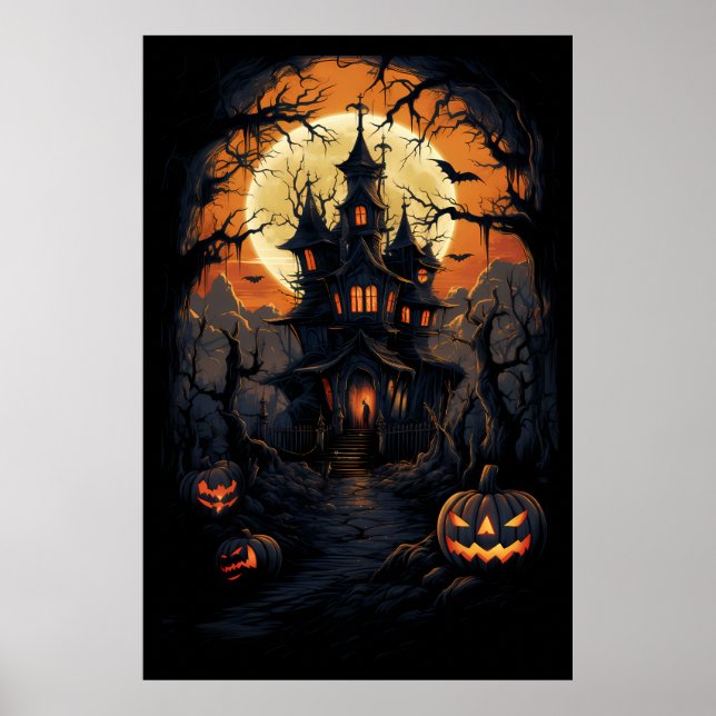 Poster Castelo de Assombração do Halloween Scarecrow (Frente)