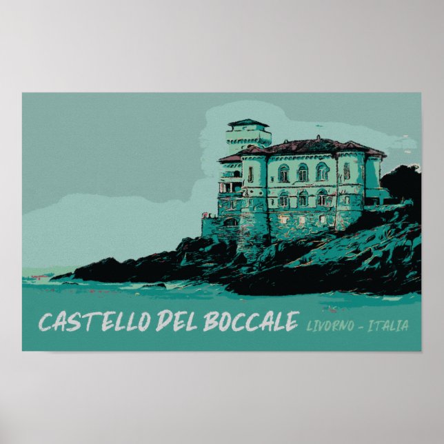 Poster Castelo de Boccale, Marco Costeiro da Toscana, Itá (Frente)