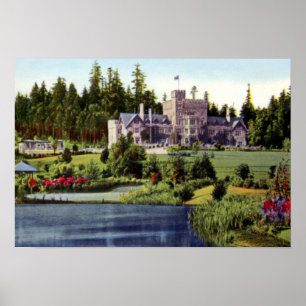 Poster Castelo de Canadá Hatley do Columbia Britânica d