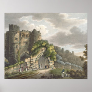 Póster Castelo de Carisbrook, 'da ilha do Wight Illustr