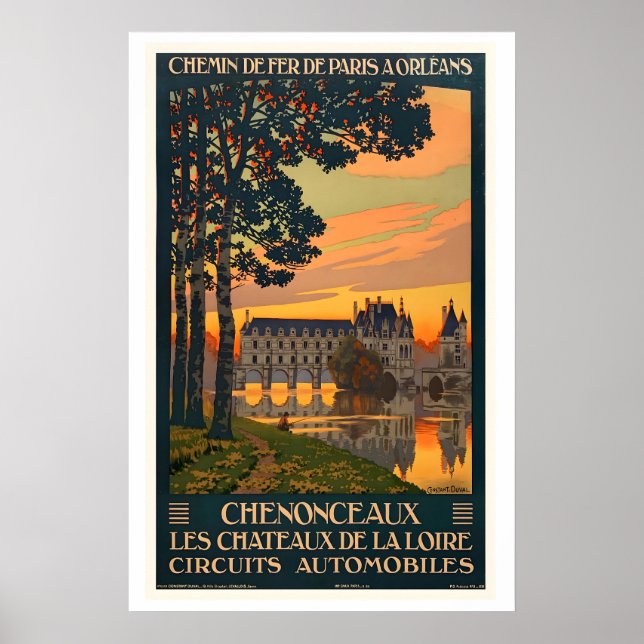 Poster Castelo de Chenonceau Castelos do Vale do Loire (Frente)