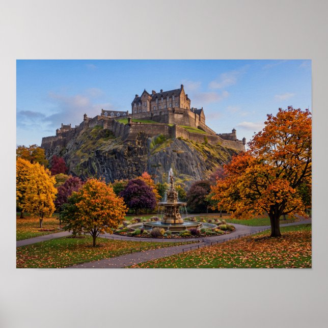 Poster Castelo de Edimburgo no Ouro de Outono (Frente)