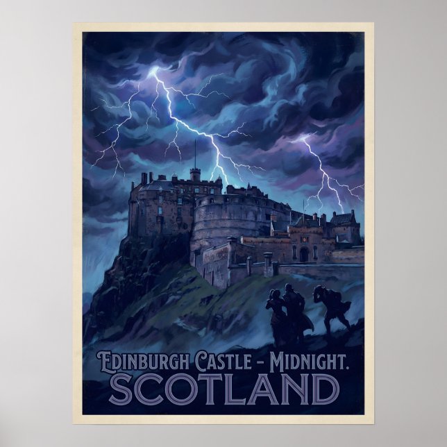 Poster Castelo de Edimburgo Tempestade da Meia-Noite Viag (Frente)