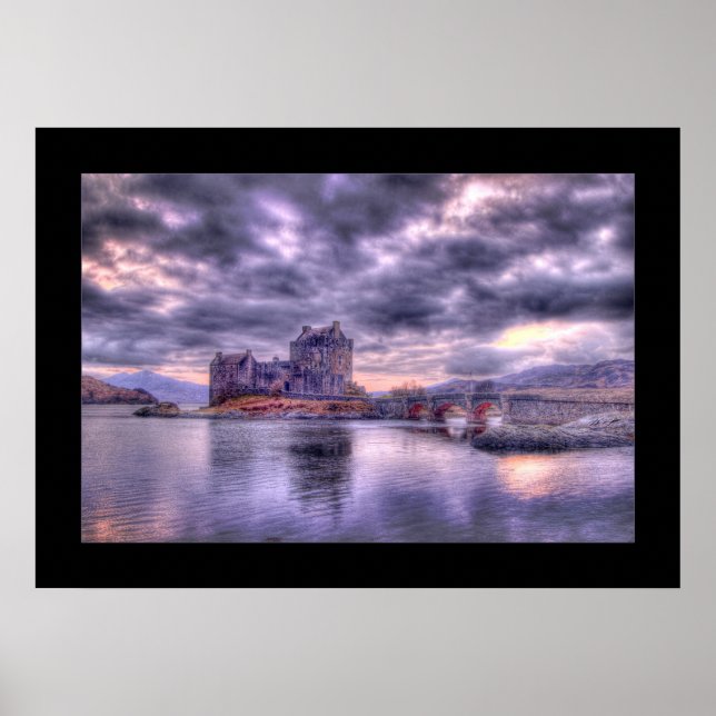 Póster Castelo de Eilean Donan em Sunset (Bordado) (Frente)
