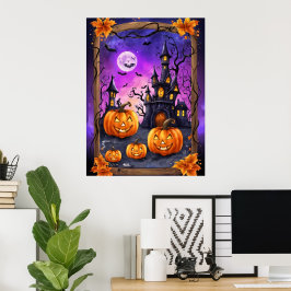 Poster Castelo de Halloween Encantado